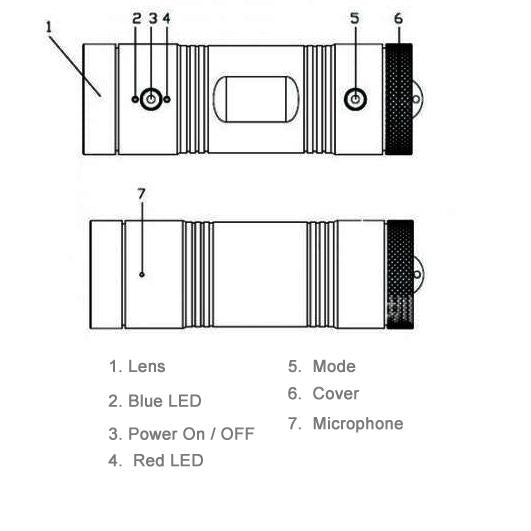 Full Hd 1080P Action Camera With 120 Degree Wide Angle Lens - Tf Card Support-1915197163072262153
