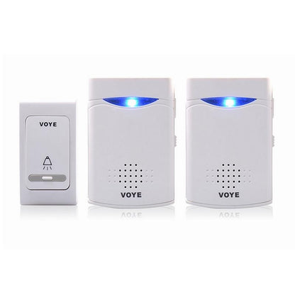 Double-Receiver Wireless Door Bell With Remote Control - White-1915197878637301767