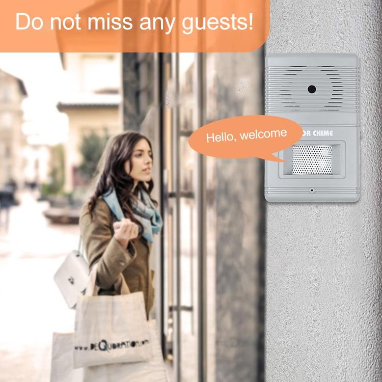 Grey Wireless Door Chime For Visitor Alert-1943465057811828743