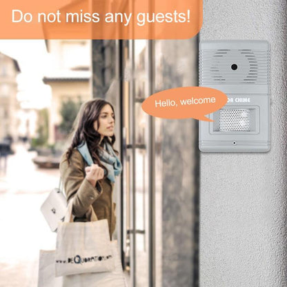 Grey Wireless Door Chime For Visitor Alert-1943465057811828743