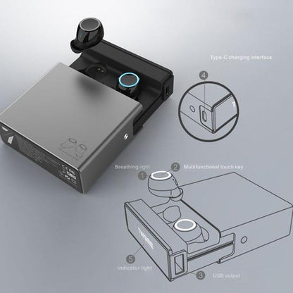 Wireless Tws Earphones With Charging Box - V7 Bluetooth 5.0 - Silver-1915196601257824261