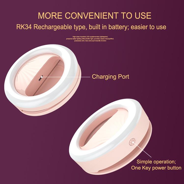 Rechargeable Selfie Light Clip For Beauty And Flash Fill - Black-1964932169910587397