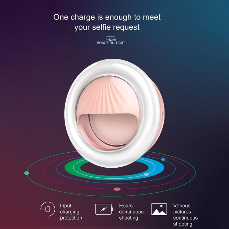 Rechargeable Selfie Light Clip For Beauty And Flash Fill - Black-1964932169910587399