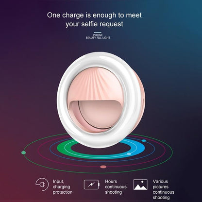 Rechargeable Selfie Light Clip For Beauty And Flash Fill - Black-1964932169910587399