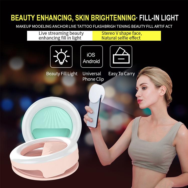 Rechargeable Selfie Light Clip For Beauty And Flash Fill - Black-1964932169910587401