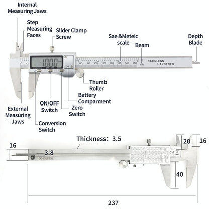 Digital Vernier Caliper - 0-150Mm Lcd Display-1915198110578118663