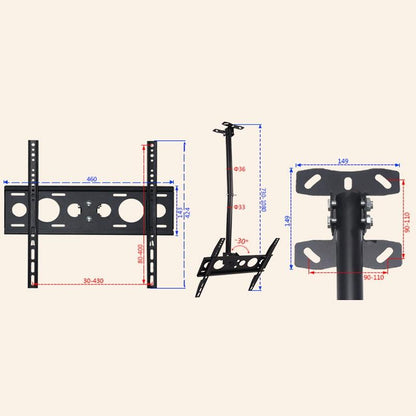 Adjustable Single Screen Tv Wall / Ceiling Mount - 26-60 Inch 0.5-1M Range-1964932362097790981