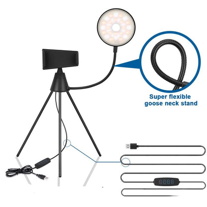 Dimmable Led Ring Light With Phone Tripod Stand-1915198320675000321