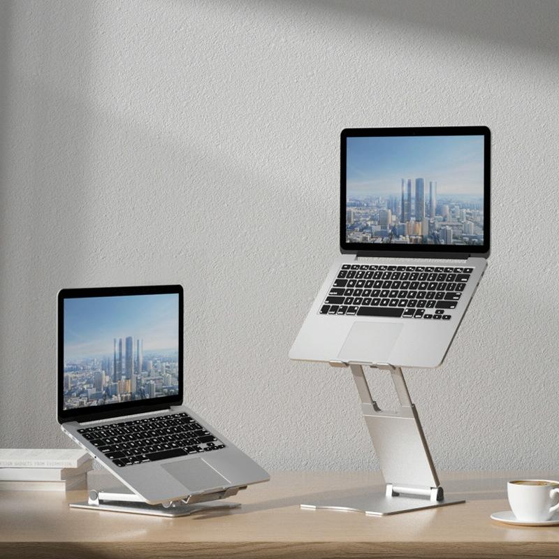 Foldable Aluminum Laptop Stand - Adjustable Height-1964932260847292420
