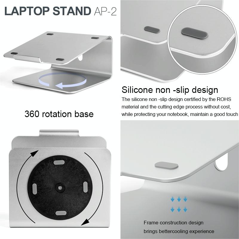 Adjustable Laptop Stand - 360 Degree Rotation - 11-17 Inch Notebooks-1964932219386597379