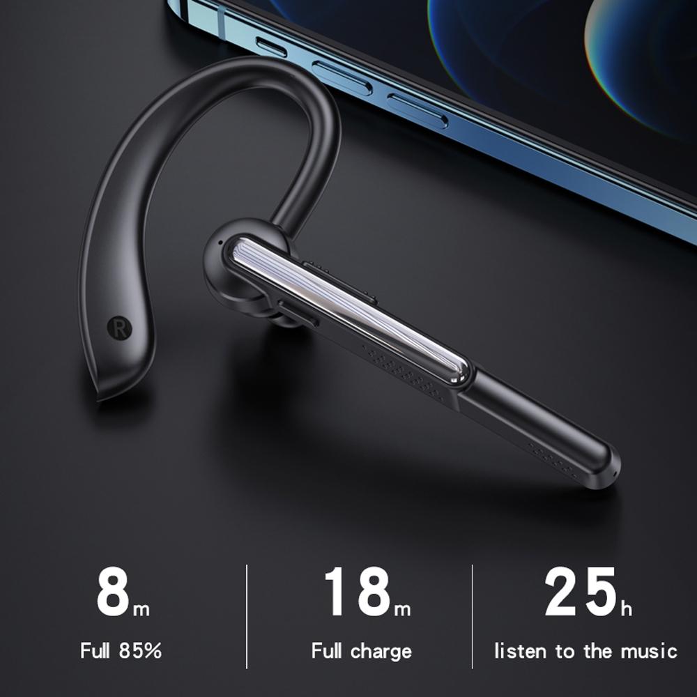 Wireless Bluetooth Earphone With Noise Cancelling And Mic - Black-1969996403375738883