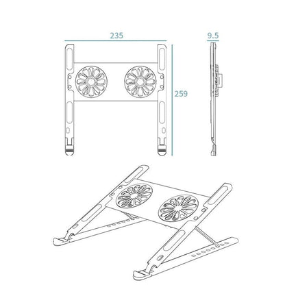 Adjustable Laptop Stand - Cooling Fans Included-1915197860694069254