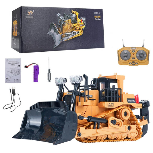 2.4G Rc 9-Channel Heavy Bulldozer 1 24 Crawler - Multi-Function-1915197170181607425