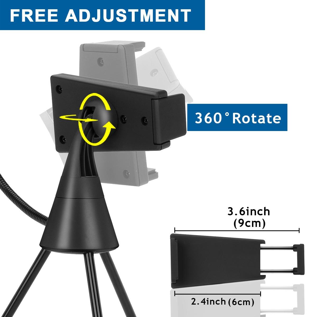 Dimmable Led Ring Lamp With Phone Tripod Stand-1915197576462864387
