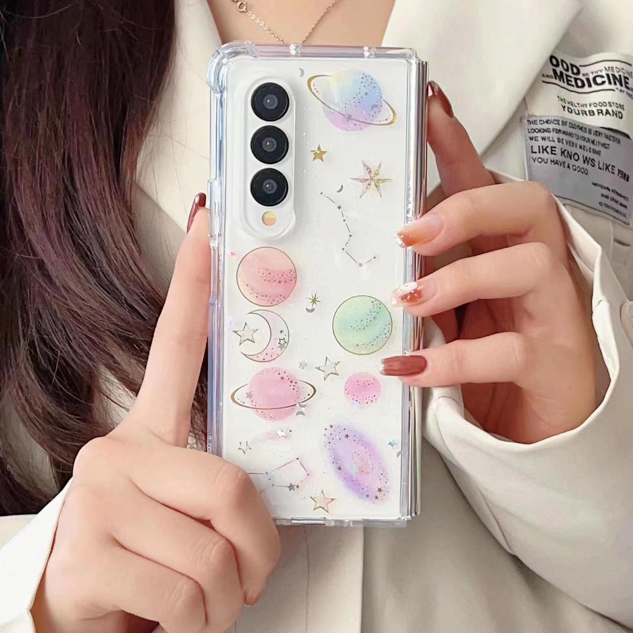 Sparkling Tpu Case For Samsung Galaxy Z Fold 4 - Glitter Epoxy-1915196645893607430