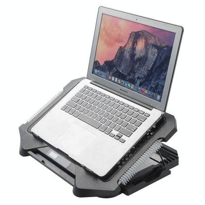 5-Fan Laptop Cooling Pad With Adjustable Stand And Phone Holder-1922443477405274116