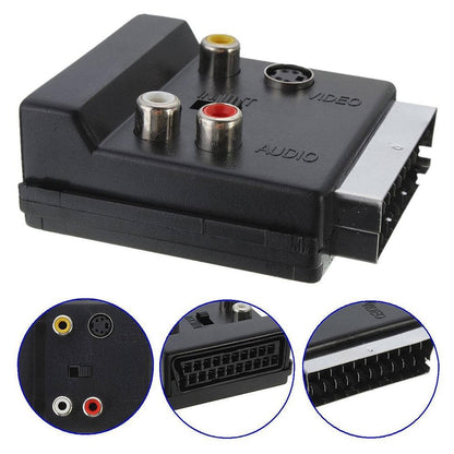 Scart Male To Female S-Video Rca Adapter - Audio Converter-1915198408734412802