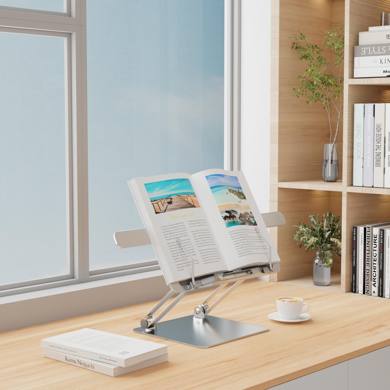 Portable Folding Laptop Stand With Adjustable Heat Dissipation - Book Clips-1964932302274433027