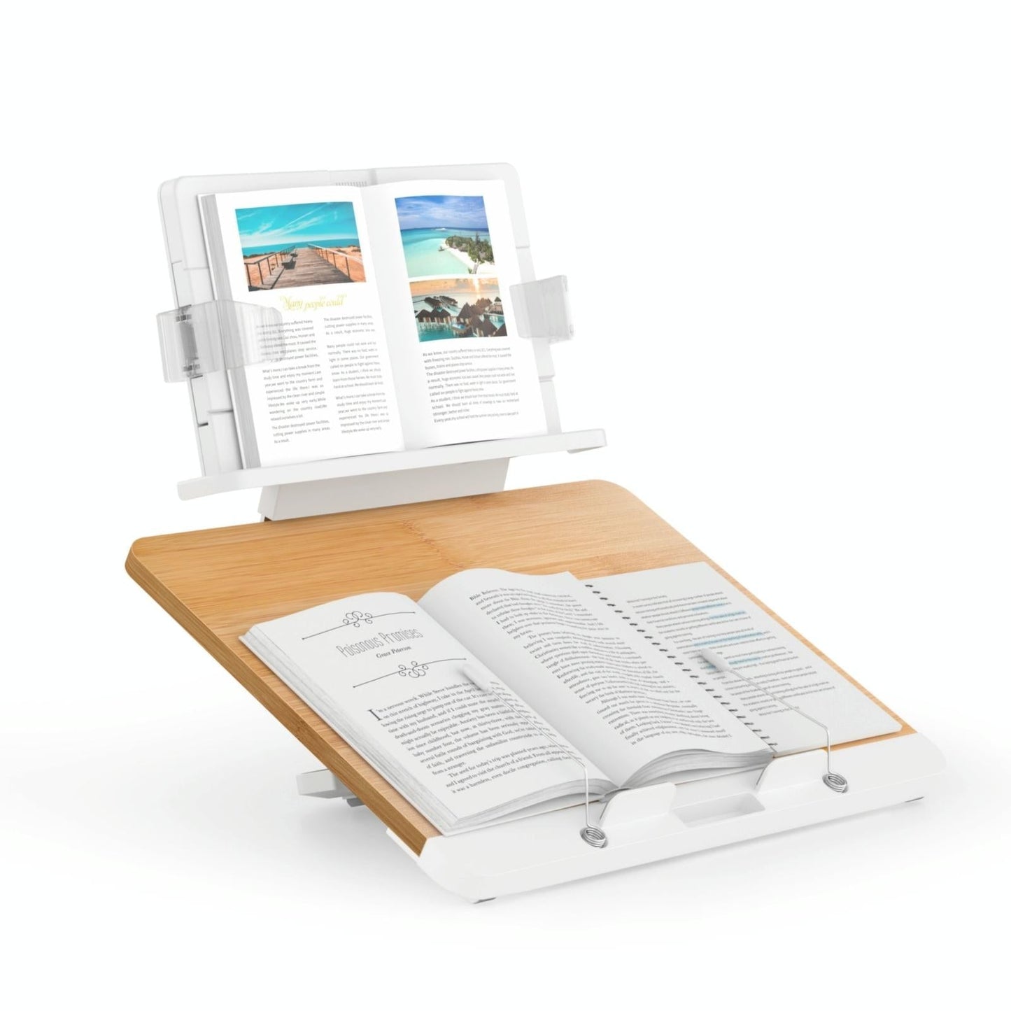 Adjustable Desktop Book Stand With Multi-Angle Clip - Foldable Tablet Holder-1964932277876166659