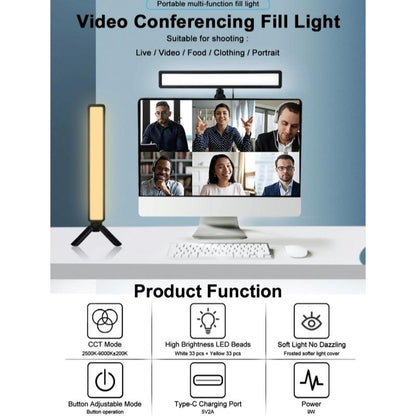 Portable Led Webcam Light With Tripod For Video Conferencing-1922443448917561348
