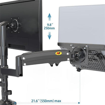 Full Motion Dual Arm Clamp For 22-32 Inch Lcd Tv Monitor Desk Holder With Gas Spring-1964932234410594307