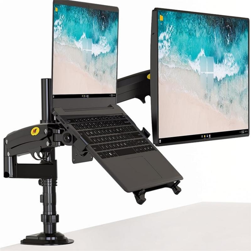 Full Motion Dual Arm Clamp For 22-32 Inch Lcd Tv Monitor Desk Holder With Gas Spring-1964932234410594308