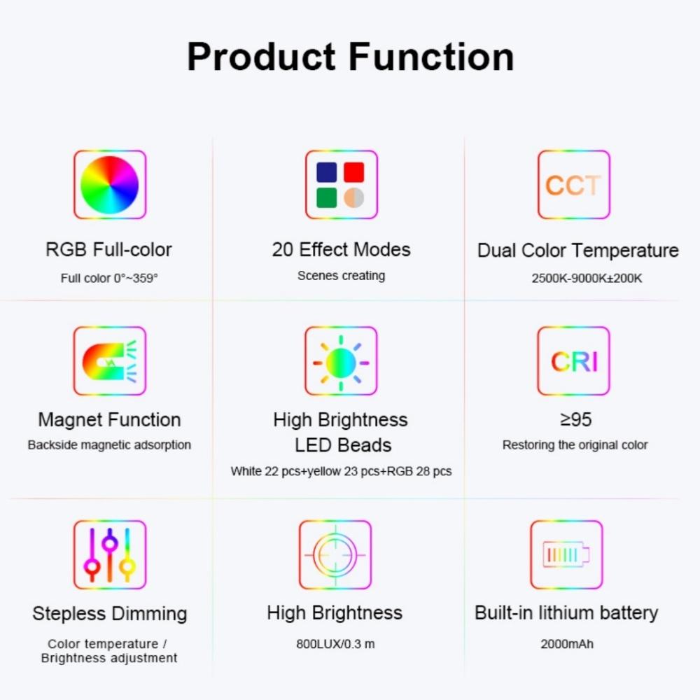 Dimmable Pocket Fill Light - 20 Modes For Live Broadcast-1915197154855620611