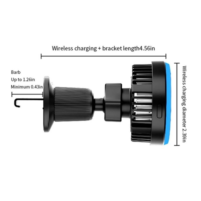 Wireless Magnetic Car Vent Charger With Colourful Light - Phone Charging Stand-1915197595597279237