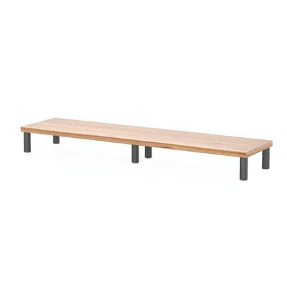 Aluminum Alloy Desktop Monitor Stand With Wooden Plate Riser-1964932360696893440