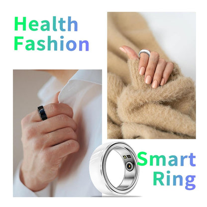 Smart Ring With Heart Rate Blood Oxygen Sleep & Sports Modes - Black Size 22-1964932216786128899
