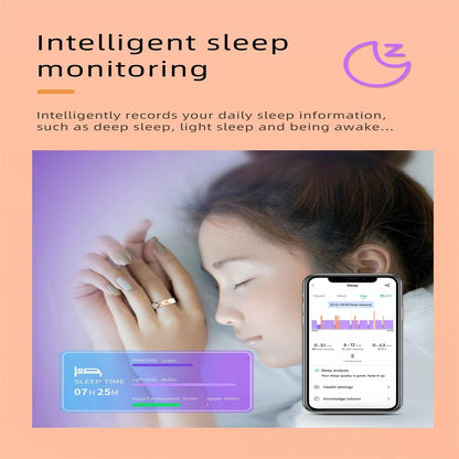 Smart Ring With Heart Rate Blood Oxygen Sleep Monitoring - Rose Gold Size 7-1964932198020812808