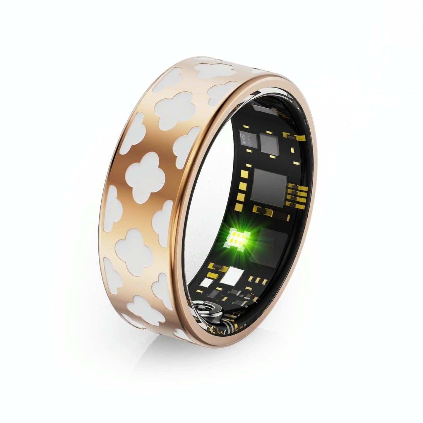 Smart Ring With Heart Rate Blood Oxygen Sleep Monitoring - Multiple Sports Modes - Rose Gold Size 12-1964932228165275650
