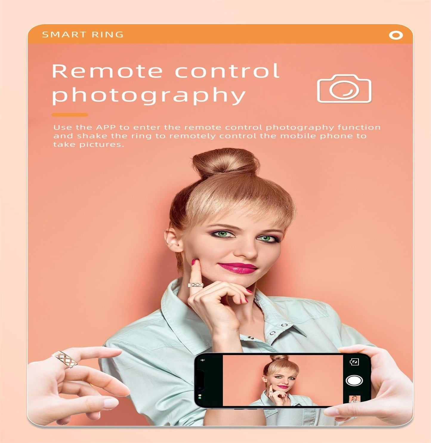 Smart Ring With Heart Rate Blood Oxygen Sleep Monitoring - Multiple Sports Modes - Rose Gold - Size 13-1964932232057589769