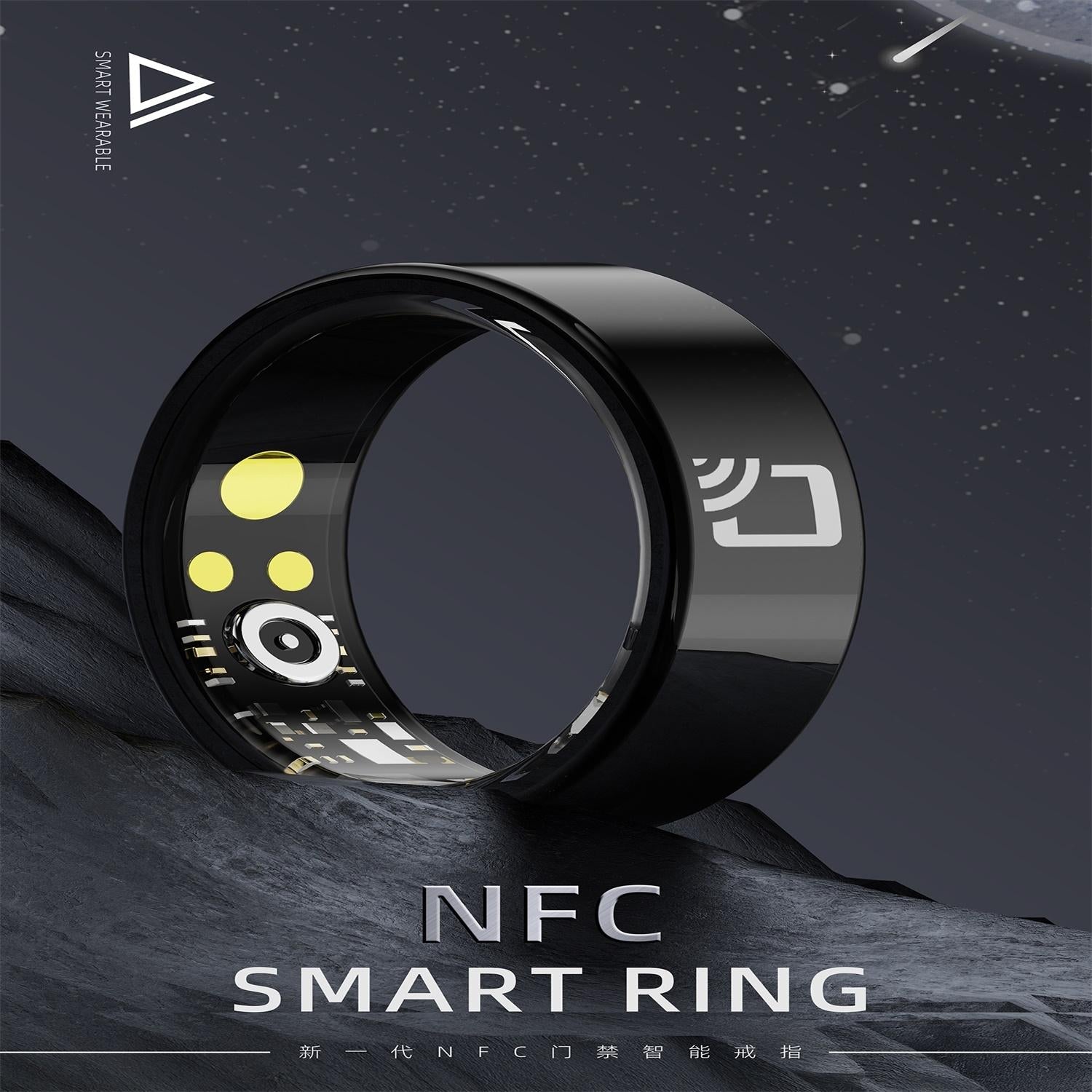 Smart Ring With Heart Rate Blood Oxygen & Sleep Monitoring - Multiple Sports Modes - Black Size 12-1964932202814902273
