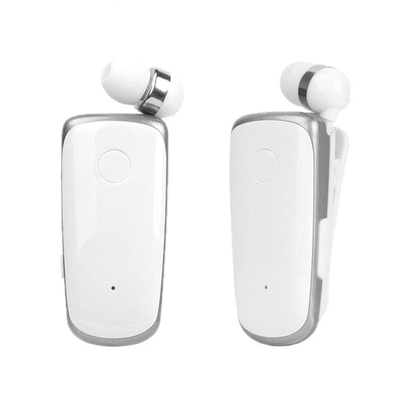 Wireless Bluetooth In-Ear Earphone With Vibrating Alert And Hands-Free Clip - White-1915197850657099783