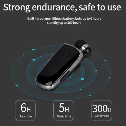 Wireless Bluetooth In-Ear Earphone With Vibrating Alert And Hands-Free Clip - Rose Red-1915197840481718277
