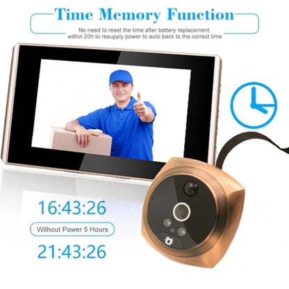 4.3 Digital Doorbell With Lcd Screen And Peephole Viewer - Gold-1915196910713573380