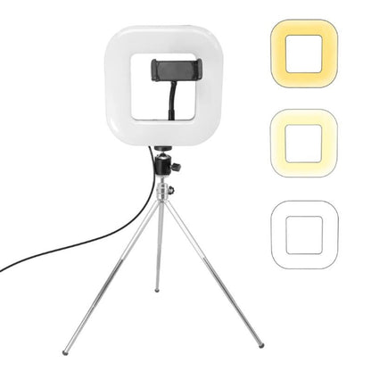 28Cm Dimmable Led Square Light With Tripod For Mobile Phone Live Streaming-1964932260092317703