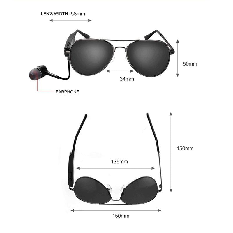 Wireless Bluetooth Sunglasses With Music Earphones And Mic-1915197528018653193