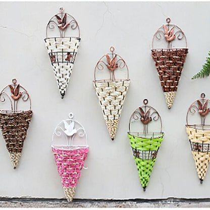 Rustic Hanging Rattan Vase For Farmhouse Decor-1915198045247639558