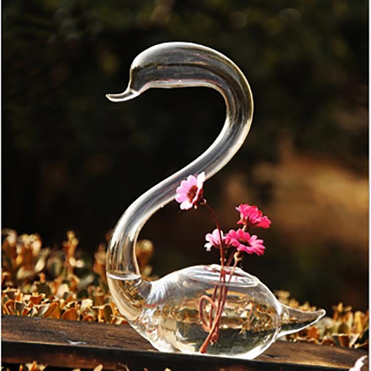 Swan Flower Vases - Home Decor Wedding Gifts Glass Crafts-1915198107033931776