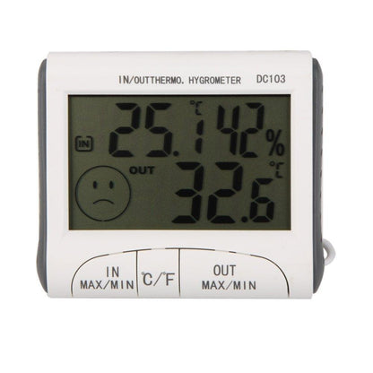 Digital Thermometer Hygrometer With External Sensor - White-1964932286227025926