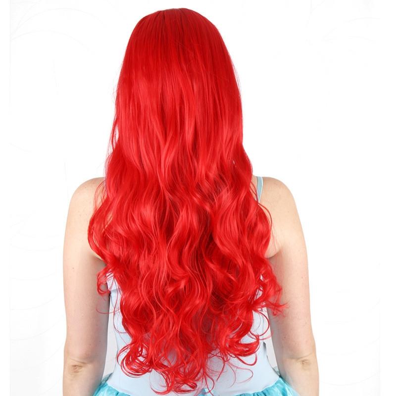 Little Mermaid Cosplay Wig - Red Curly For Halloween Party-1915197739336077314