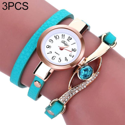 Women Lake Blue Gemstone Bracelet Watch - Eye Shape-1915196522438463488