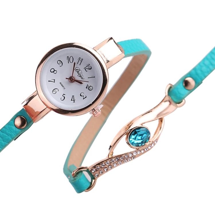 Women Lake Blue Gemstone Bracelet Watch - Eye Shape-1915196522438463489