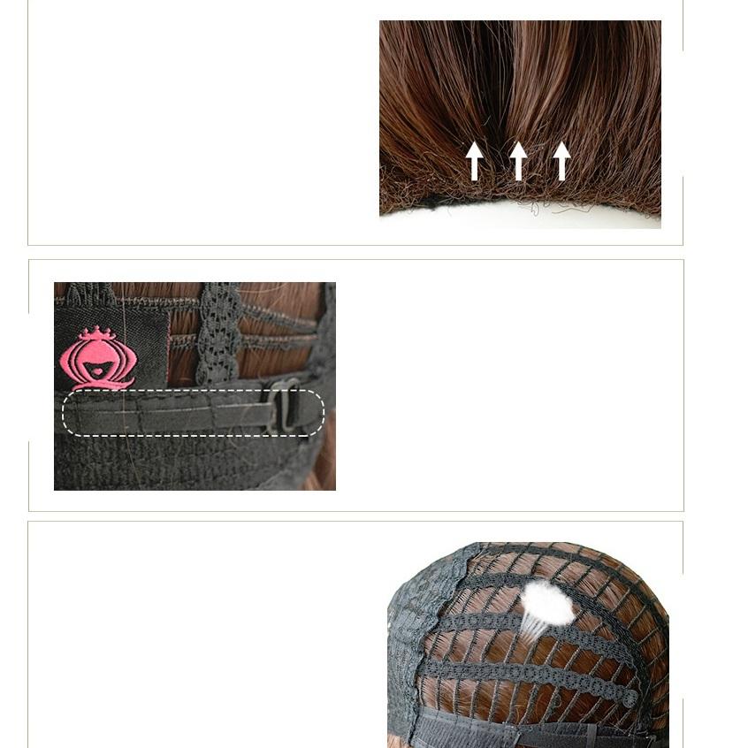 54Cm Natural Fluffy Wool Wig With Bangs-1915197826267222024