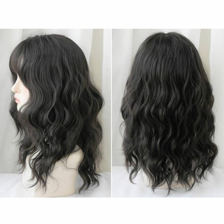 54Cm Natural Fluffy Wool Wig With Bangs-1915197826267222025