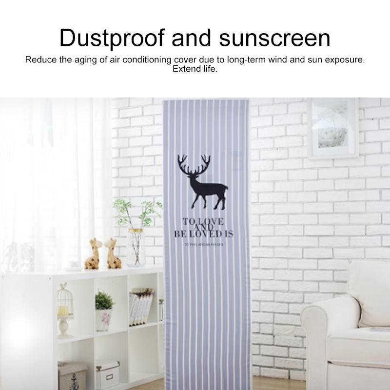 Vertical Cabinet Air Conditioning Dust Cover - All-Inclusive Fabric - Dark Grid Bear - 170X50X30Cm-1964932235597582338