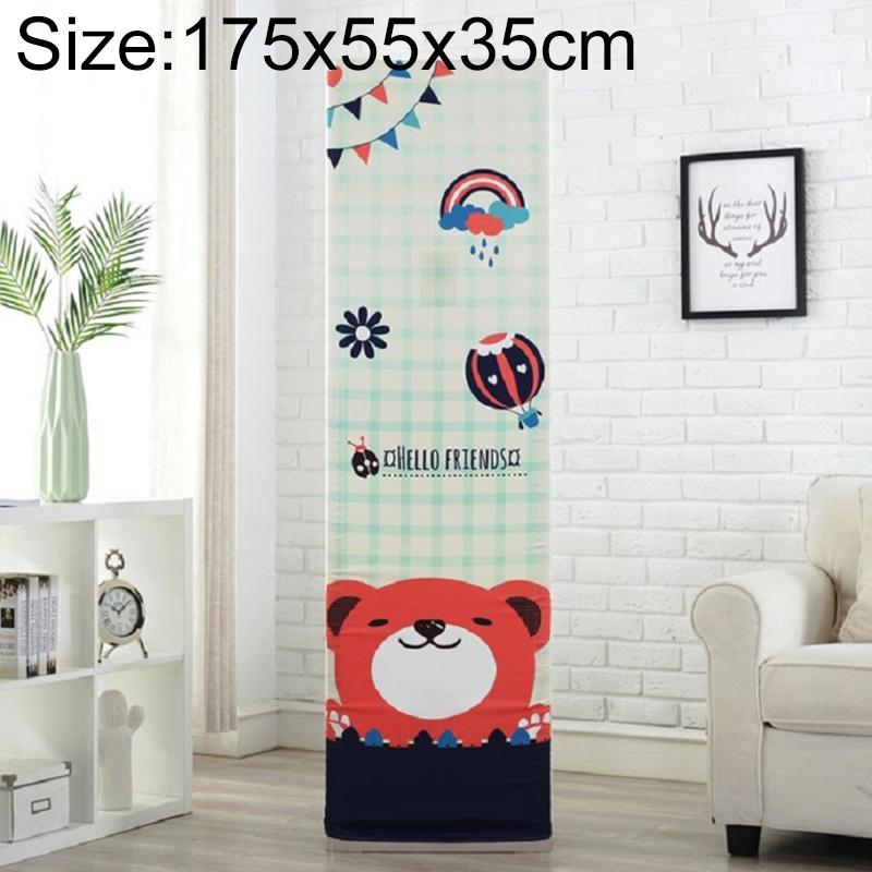 Vertical Cabinet Air Conditioning Dust Cover - All-Inclusive Fabric - Dark Grid Bear - 175X55X35Cm-1964932243919081479
