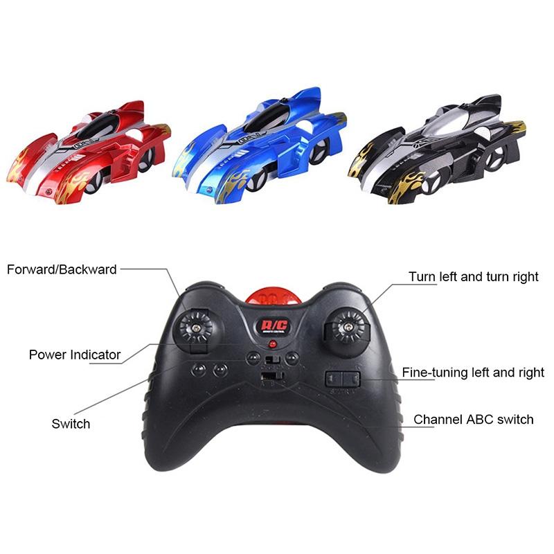 360 Degree Rotating Rc Car With Led Lights - Wall Climber-1915196513928220676